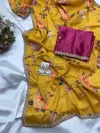 Aarna Chinon Digital With Embroidery And Daimond Work Saree Online Wholesale